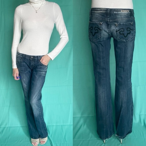 Re-rock for Express size 4 regular boot cut jeans - Picture 3 of 17